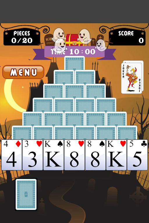 Pyramid Solitaire on Halloween ภาพหน้าจอ 2