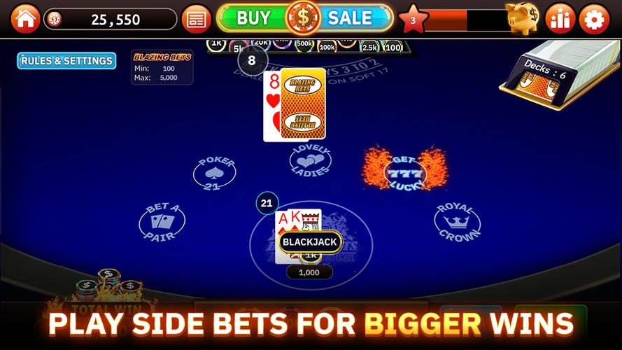 Blazing Bets Blackjack 21 Screenshot 1