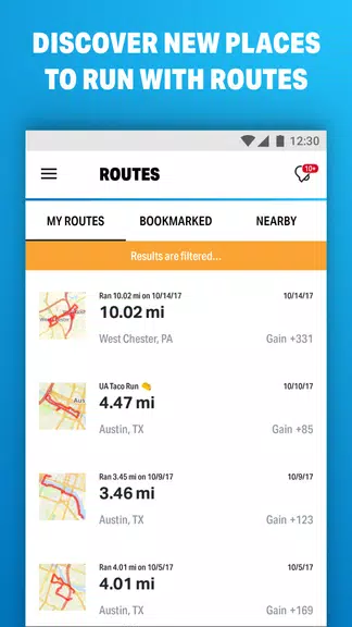 Cours avec Map My Run Capture d'écran 2