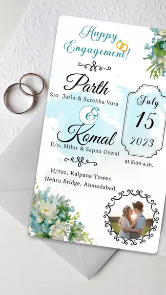 Engagement Card Maker & Design Tangkapan skrin 1