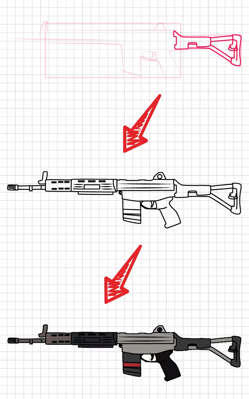 Schermata How to draw weapons step by st 1