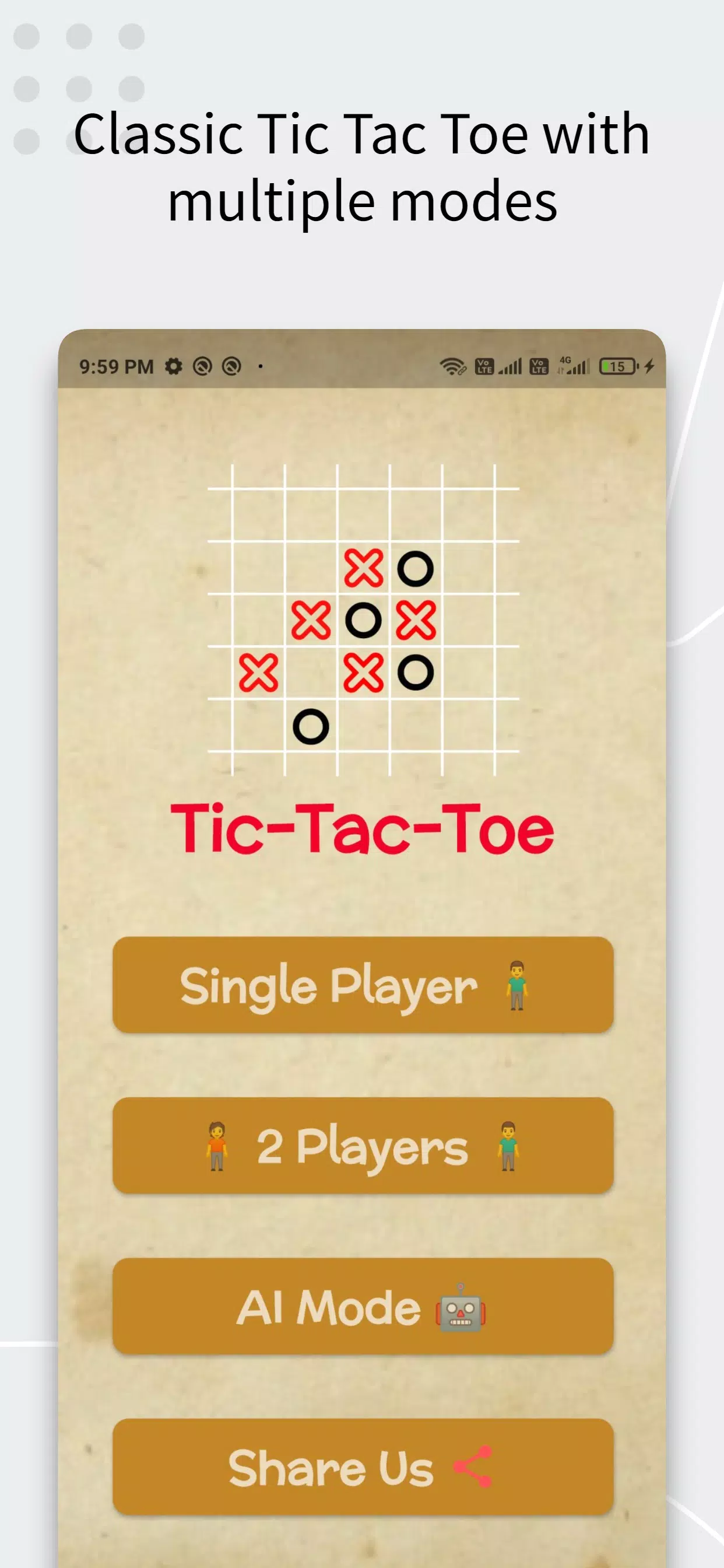 Tic Tac Toe AI Game স্ক্রিনশট 0